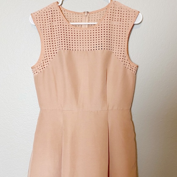 J. Crew Laser Cut A Line Zipper Dress Blush 4 - Picture 3 of 8